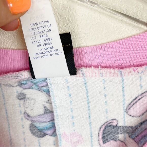Vintage Disney Pjs One Piece Flannel Button Down Large - Picture 7 of 13